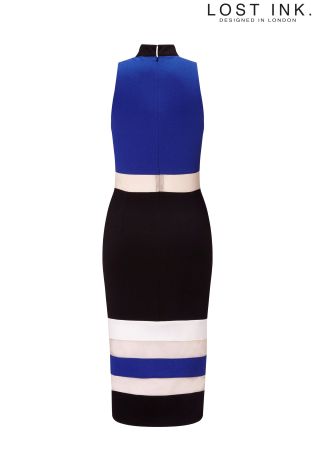 Lost Ink Striped Bodycon Dress